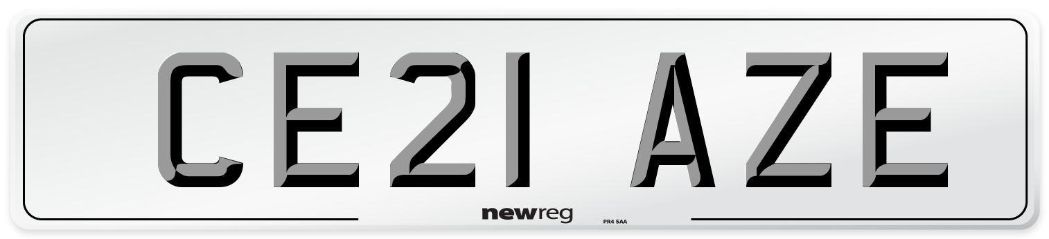 CE21 AZE Number Plate from New Reg